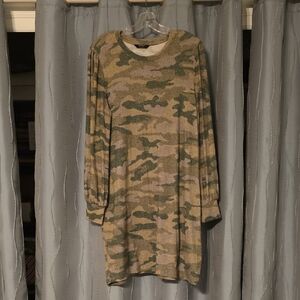 Lucky Brand Long Sleeve Dress Camo